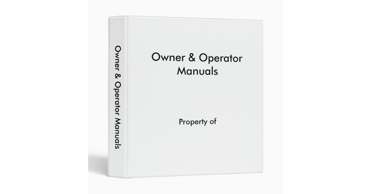 Owner & Operator Manual Binder | Zazzle