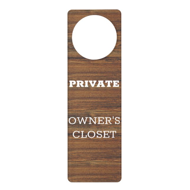 Owner's Closet Short term Rental Vacation Home  Door Hanger (Front)