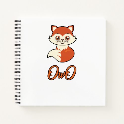 OwO Cute Fox Funny Furry Fandom Fursuiter Gift Notebook