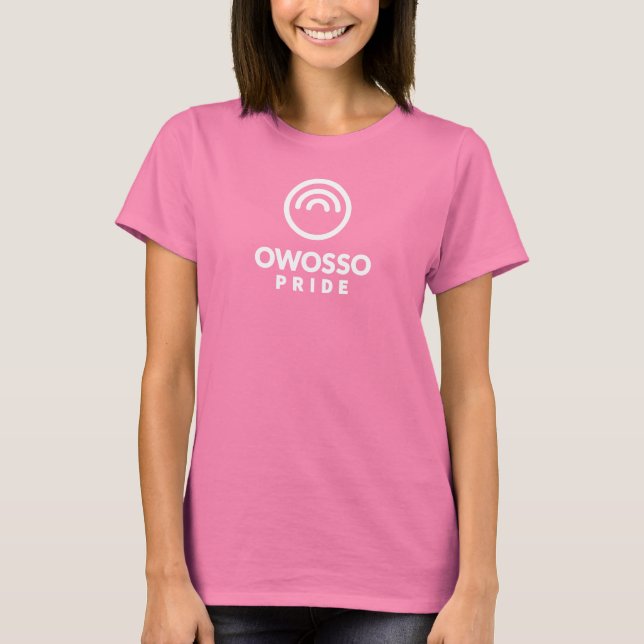 Owosso Pride Womens White Logo T-Shirt (Front)