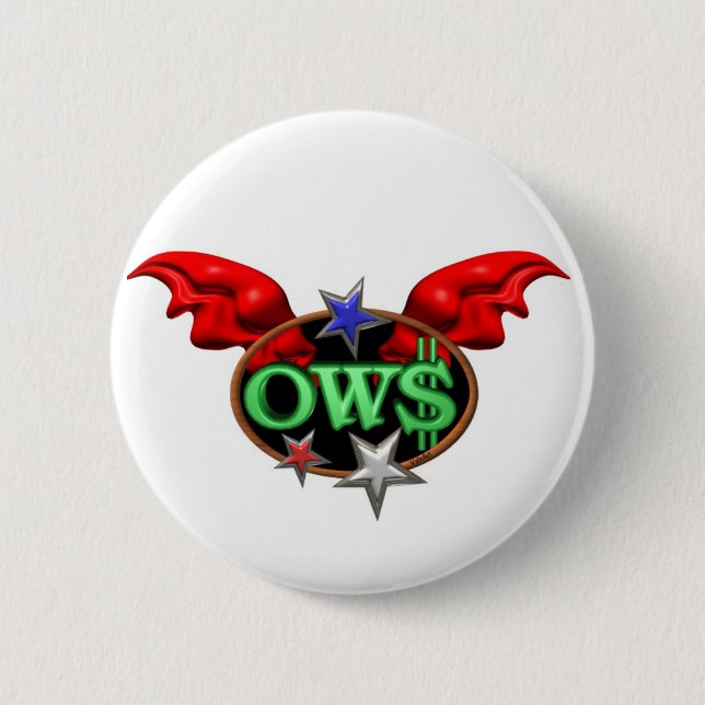 OWS Operation Wall Street Join the movement Button (Front)