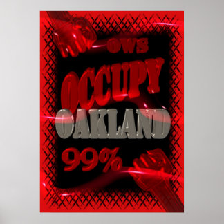 OWS protest OCCUPY Oakland wall street 99% strong Poster