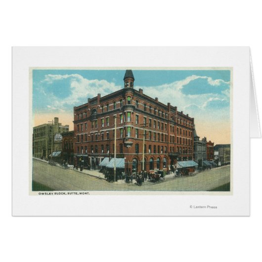 Owsley Block View of TownButte, MT Cards (Front Horizontal)