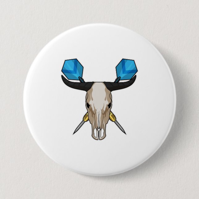 Ox at Darts with Dart Button (Front)