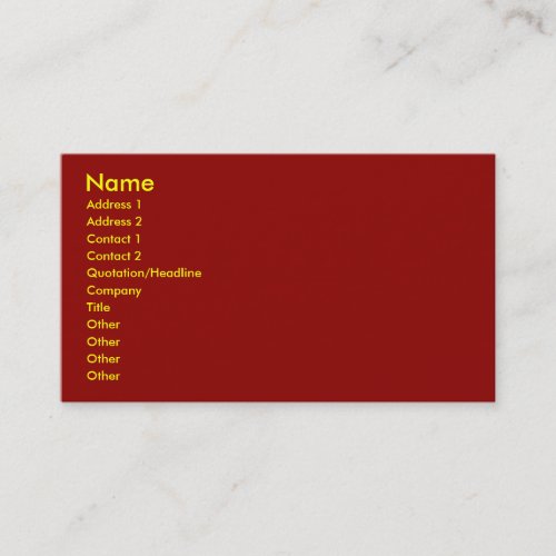 Ox Blood Business Card