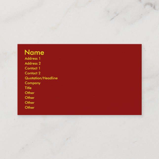Ox Blood Business Card (Front)