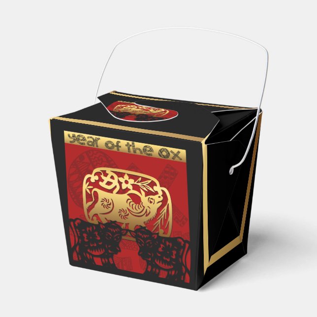 Ox Chinese custom Year Zodiac Birthday TOFB1 Favor Boxes (Front Side)