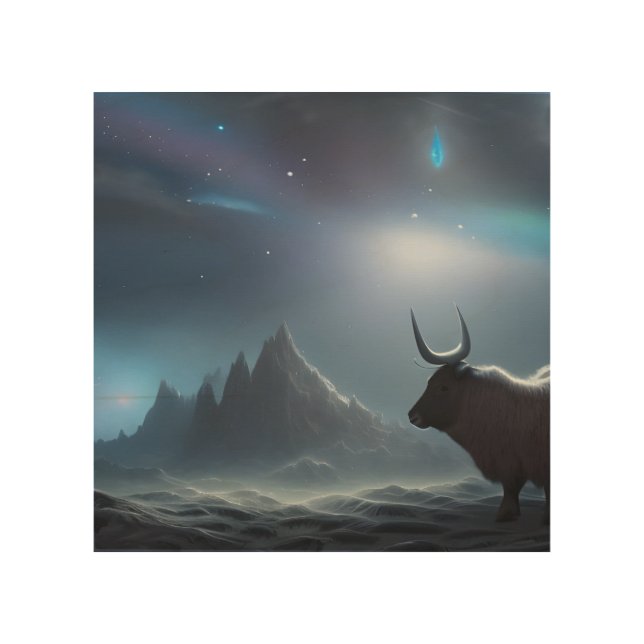 Ox Landscape  Wood Wall Art (Front)