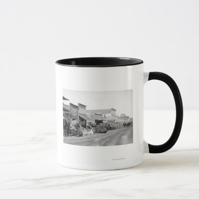 Ox Teams along Main Street of Sturgis Photograph Mug (Right)