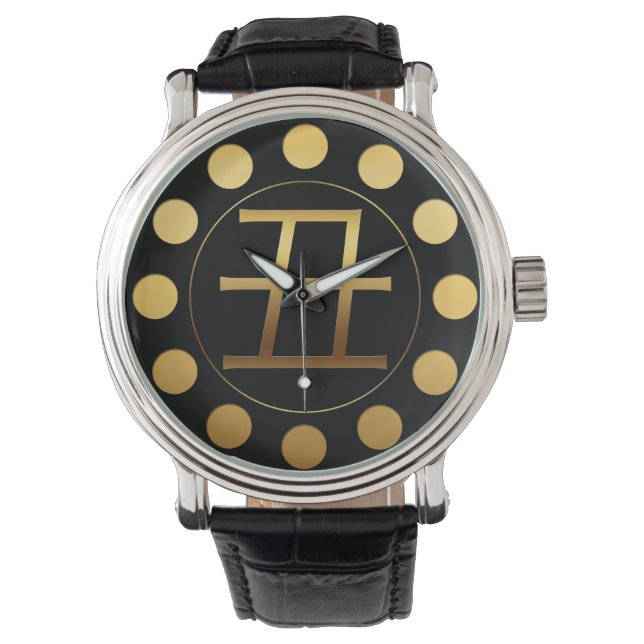 Ox Year Gold embossed effect Symbol Black Watch (Front)