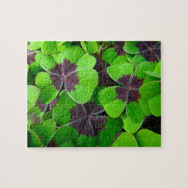 Oxalis Leaves - Red and Green Jigsaw Puzzle (Horizontal)