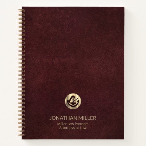 Oxblood Leather Print Personalized Notebook