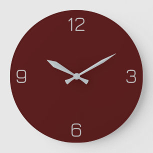 Oxblood Red 4A0000 Color with Add Your Name Option Large Clock