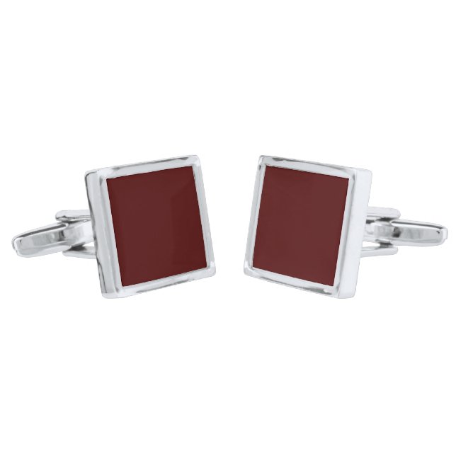 Oxblood Red 4A0000 Solid Color Design Cufflinks (Angled)