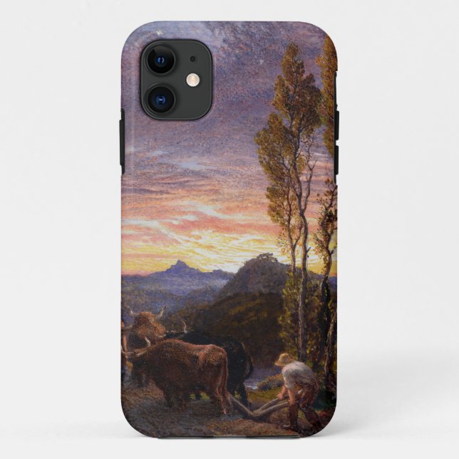 Oxen Ploughing at Sunset (w/c on paper) Case-Mate iPhone Case (Back)