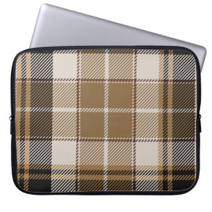 Oxford Black and Tan Plaid  Laptop Sleeve
