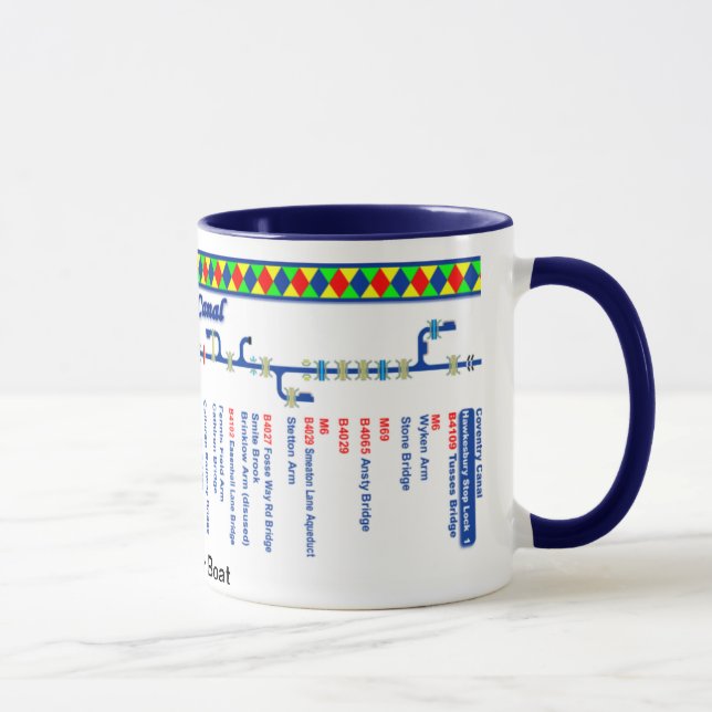 Oxford Canal Route Map (1 of 4) Mug (Right)