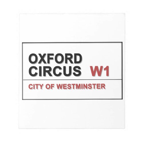 Oxford Circus Lodon England Notepad