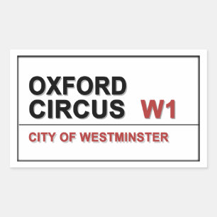 Oxford Circus Lodon England Rectangular Sticker