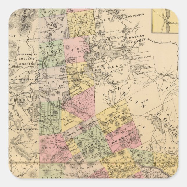 Oxford Co, Maine Square Sticker (Front)