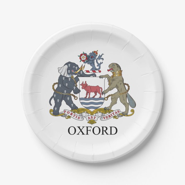 Oxford coat of arms paper plates (Front)