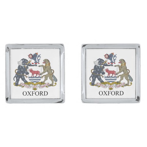 Oxford coat of arms silver cufflinks