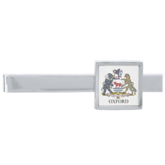 Oxford coat of arms silver finish tie bar