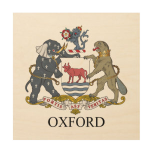 Oxford coat of arms wood wall decor