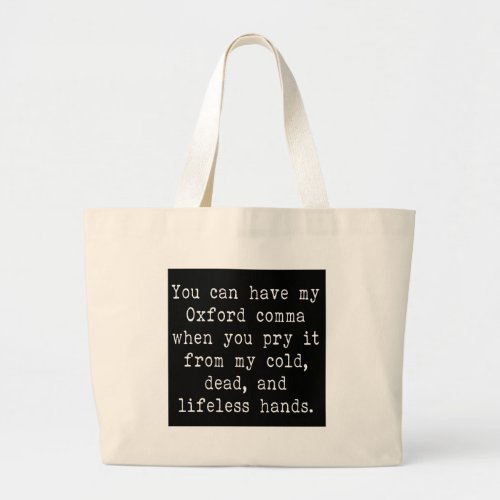 Oxford Comma Large Tote Bag