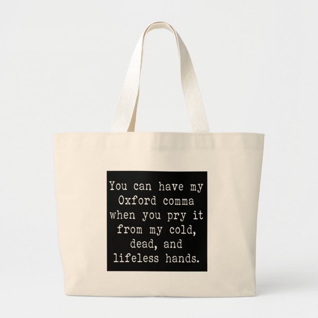 Oxford Comma Large Tote Bag (Front)