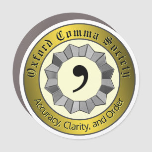 Oxford Comma Society Car Magnet
