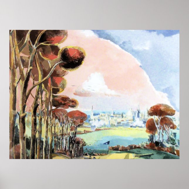Oxford During the Ward, painting by Paul Nash Poster (Front)