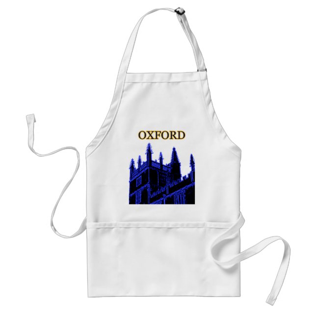 Oxford England 1986 Building Spirals Blue Adult Apron (Front)