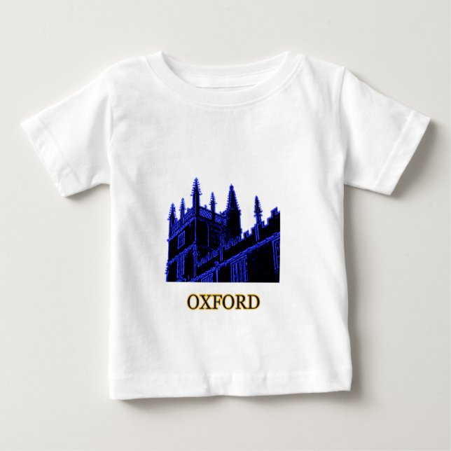 Oxford England 1986 Building Spirals Blue Baby T-Shirt (Front)