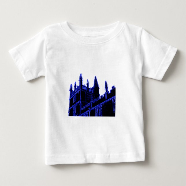 Oxford England 1986 Building Spirals Blue Baby T-Shirt (Front)