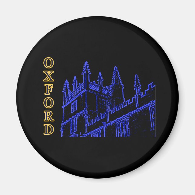 Oxford England 1986 Building Spirals Blue Magnet (Front)
