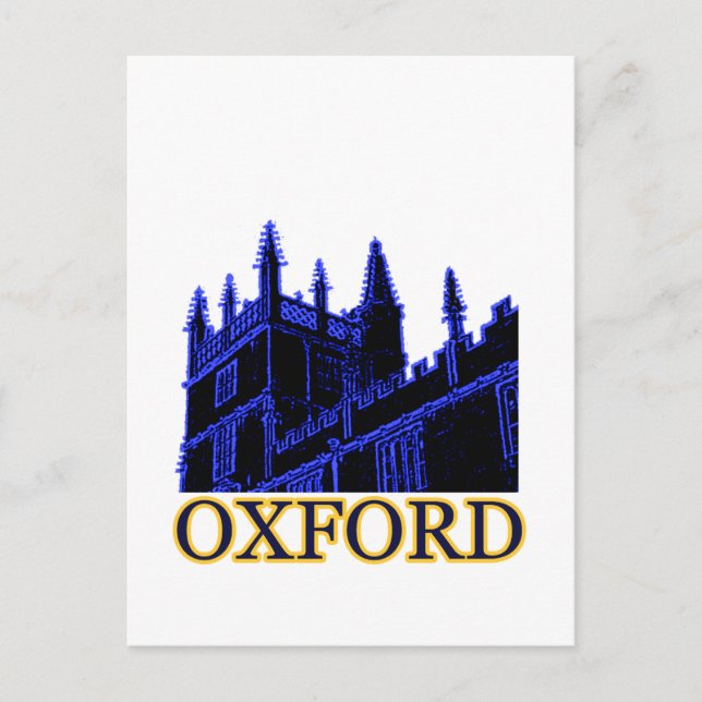Oxford England 1986 Building Spirals Blue Postcard (Front)