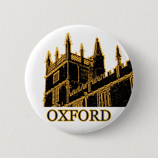 Oxford England 1986 Building Spirals Brown Button (Front)