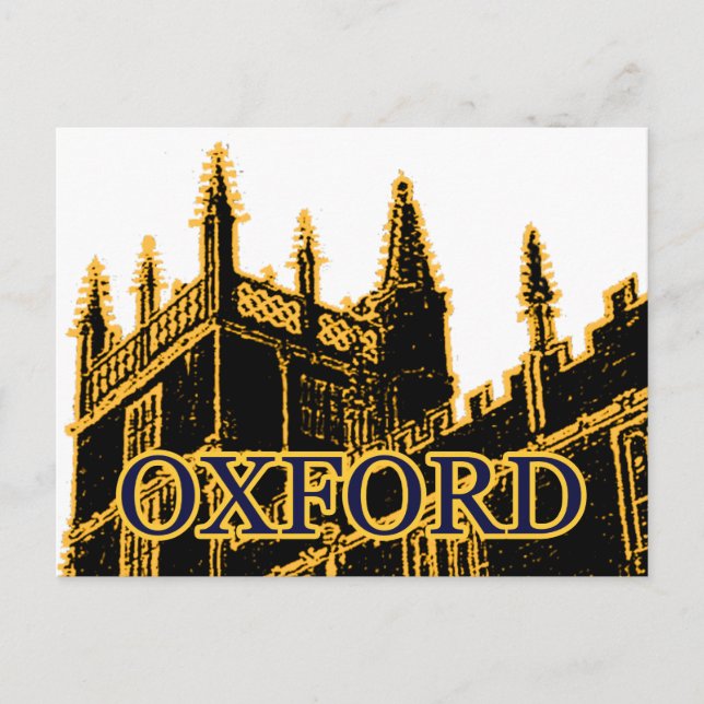 Oxford England 1986 Building Spirals Brown Postcard (Front)