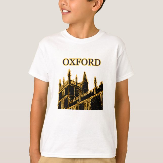 Oxford England 1986 Building Spirals Brown T-Shirt (Front)