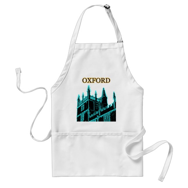 Oxford England 1986 Building Spirals Cyan Adult Apron (Front)