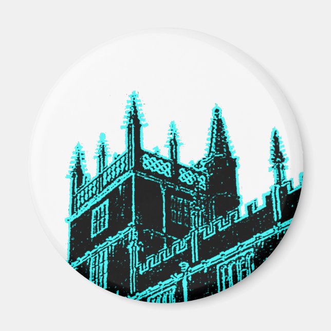 Oxford England 1986 Building Spirals Cyan Magnet (Front)