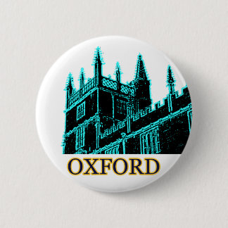 Oxford England 1986 Building Spirals Cyan Pinback Button