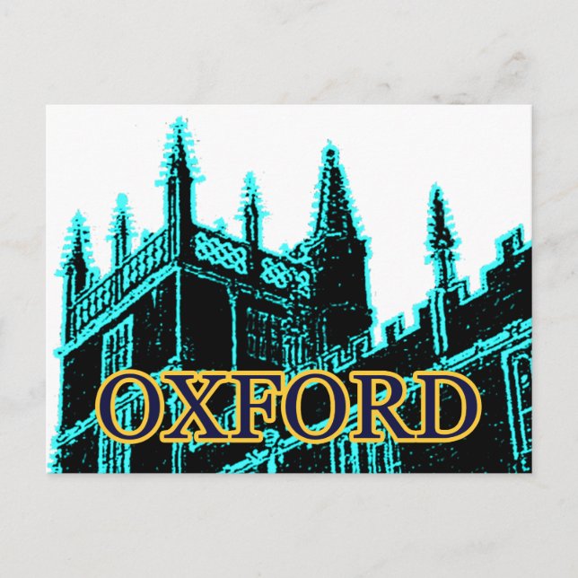 Oxford England 1986 Building Spirals Cyan Postcard (Front)