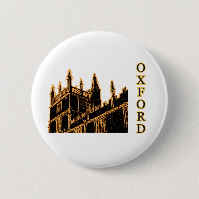 Oxford England 1986 Building Spirals Gold Button (Front)