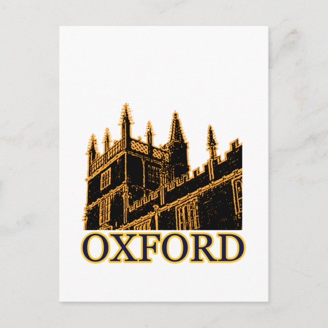 Oxford England 1986 Building Spirals Gold Postcard (Front)