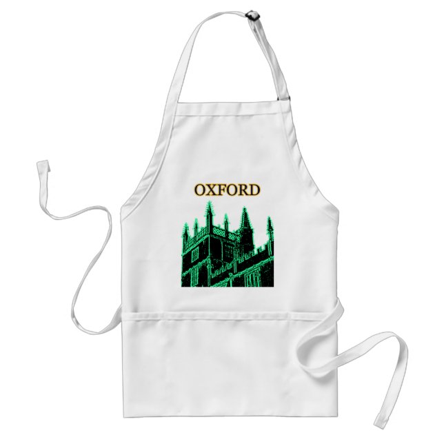 Oxford England 1986 Building Spirals Green Adult Apron (Front)