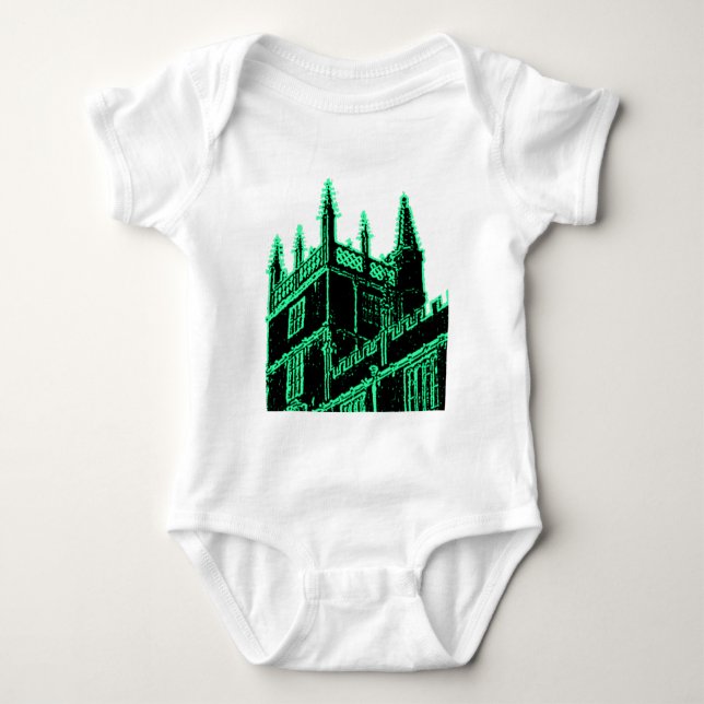 Oxford England 1986 Building Spirals Green Baby Bodysuit (Front)
