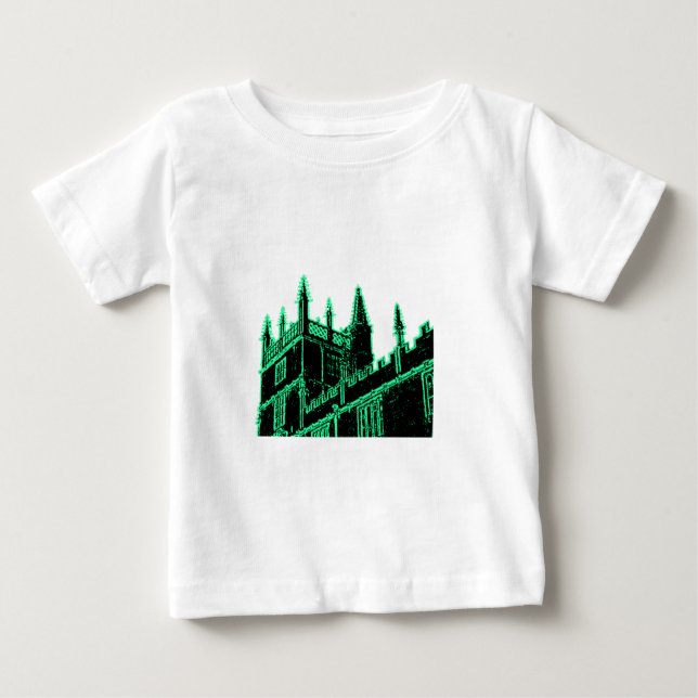 Oxford England 1986 Building Spirals Green Baby T-Shirt (Front)