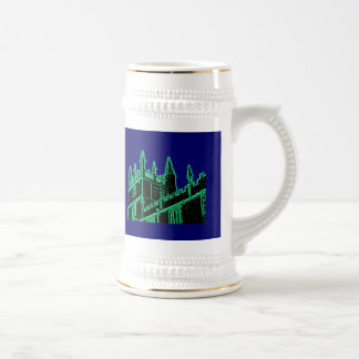 Oxford England 1986 Building Spirals Green Beer Stein